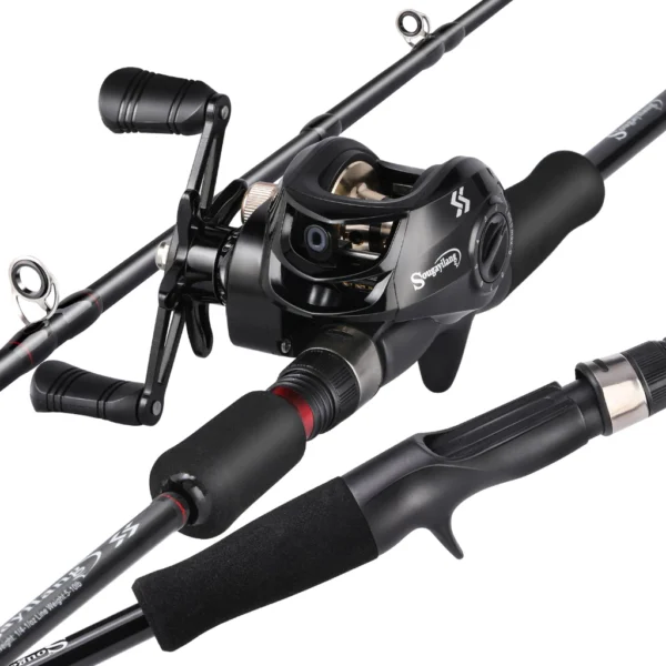Sougayilang Carbon Rod Baitcasting Reel Set