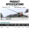 Sougayilang 1.8m Carbon Spinning Rod Reel Set