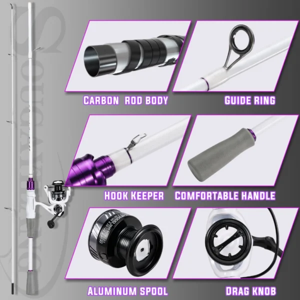 Sougayilang Carbon Fishing Rod Reel Set