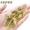 10pcs Soft Silicone Shrimp Fishing Lures L4.5cm
