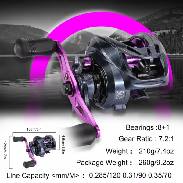 Sougayilang Metal Baitcasting Fishing Reel L13cm W4.5cm H12cm