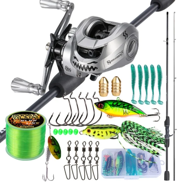 Sougayilang 1.8m Baitcasting Rod Reel Set