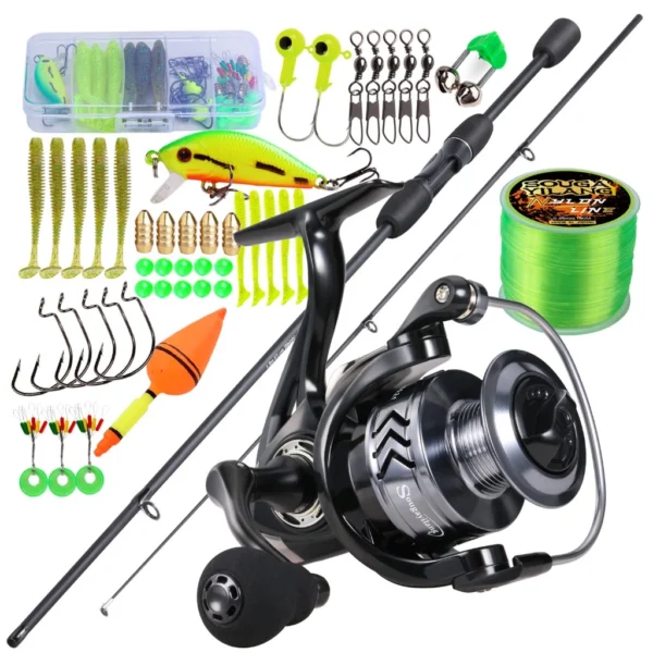 Sougayilang 1.8m Carbon Spinning Rod Reel Set