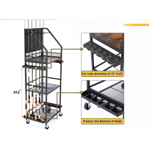 sg-11134201-81zvb-mimtkpq9qux272.webp Portable Fishing Rod Storage Rack W45cm H127cm